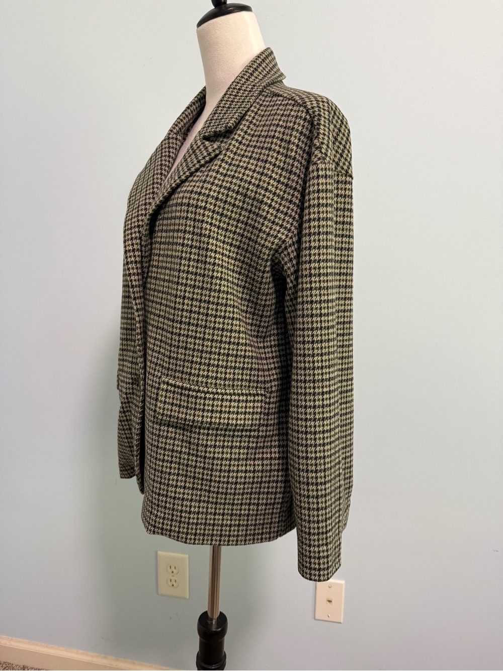 Madewell Larsen Houndstooth Blazer Size M Oversized Plaid Academia - Picture 4 of 10